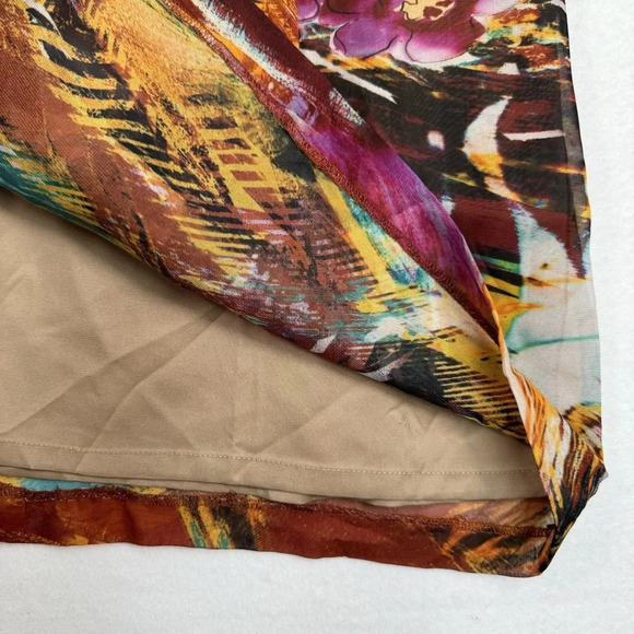 Antonio Melani Sheath Faux Wrap Dress Womens Size 2 Animal Print Floral Lined - Picture 11 of 11